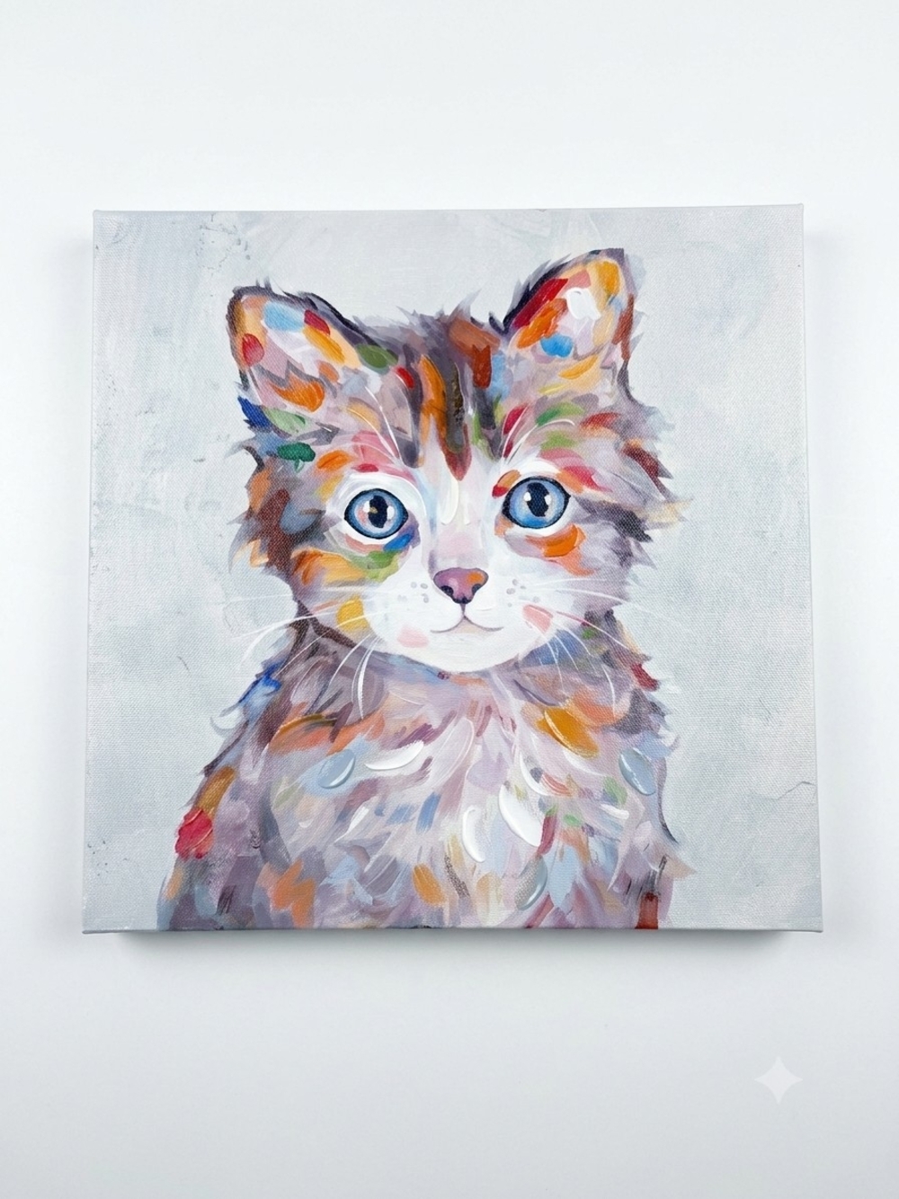 Artful Multi-Color Cat Canvas Print - Pets Cat - Picture 3 of 3